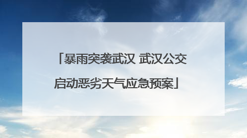 暴雨突袭武汉 武汉公交启动恶劣天气应急预案