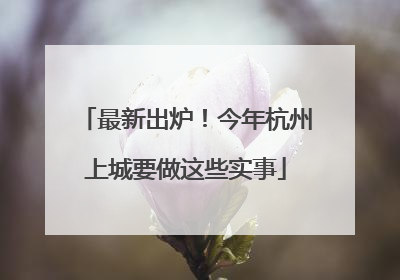 最新出炉！今年杭州上城要做这些实事