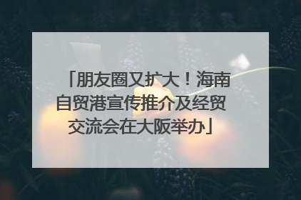 朋友圈又扩大！海南自贸港宣传推介及经贸交流会在大阪举办