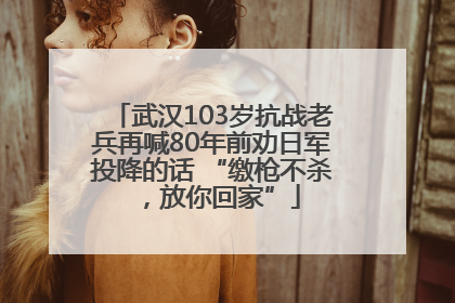 武汉103岁抗战老兵再喊80年前劝日军投降的话 “缴枪不杀，放你回家”