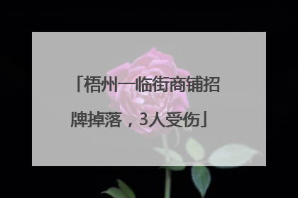 梧州一临街商铺招牌掉落，3人受伤