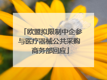 欧盟拟限制中企参与医疗器械公共采购 商务部回应