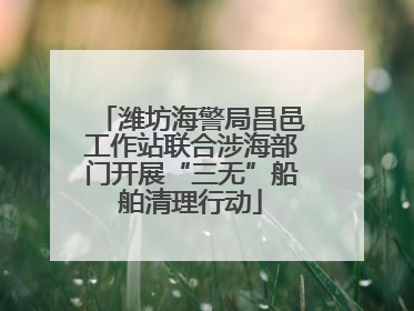 潍坊海警局昌邑工作站联合涉海部门开展“三无”船舶清理行动