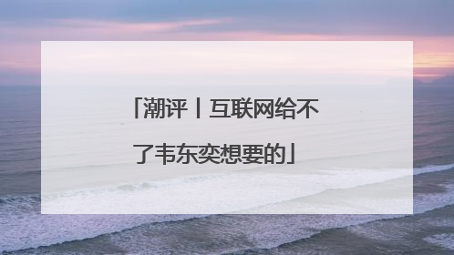 潮评丨互联网给不了韦东奕想要的