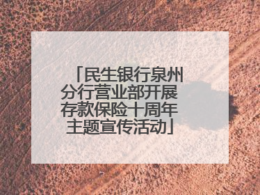 民生银行泉州分行营业部开展存款保险十周年主题宣传活动