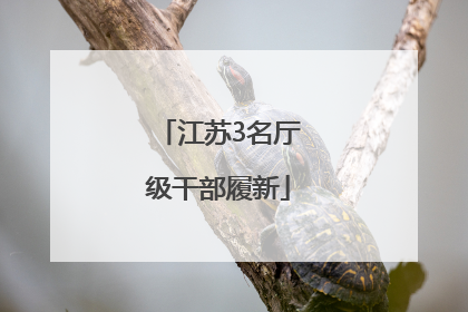 江苏3名厅级干部履新