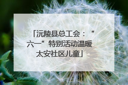 沅陵县总工会：“六一”特别活动温暖太安社区儿童