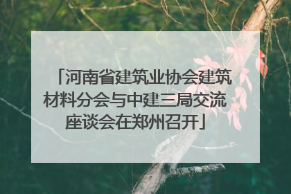 河南省建筑业协会建筑材料分会与中建三局交流座谈会在郑州召开