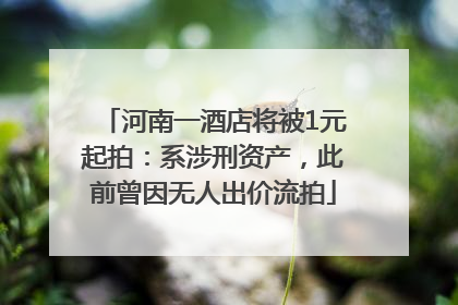 河南一酒店将被1元起拍：系涉刑资产，此前曾因无人出价流拍