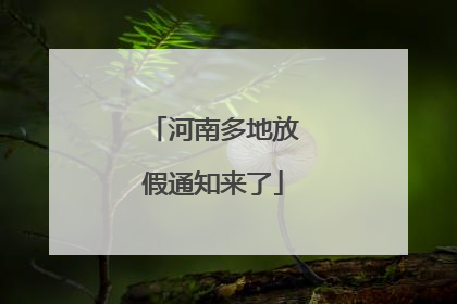 河南多地放假通知来了
