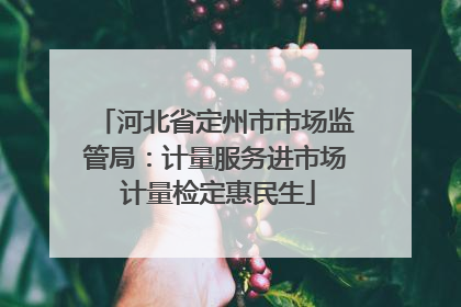 河北省定州市市场监管局：计量服务进市场 计量检定惠民生