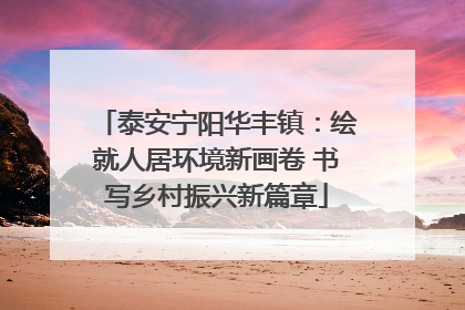 泰安宁阳华丰镇：绘就人居环境新画卷 书写乡村振兴新篇章