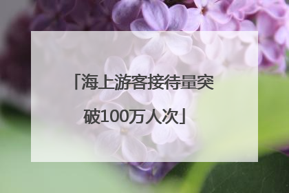 海上游客接待量突破100万人次