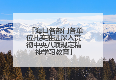 海口各部门各单位扎实推进深入贯彻中央八项规定精神学习教育