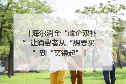 海尔消金“政企双补”让消费者从“想要买”到“买得起”