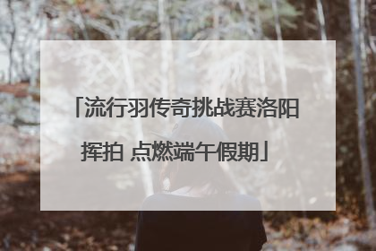流行羽传奇挑战赛洛阳挥拍 点燃端午假期