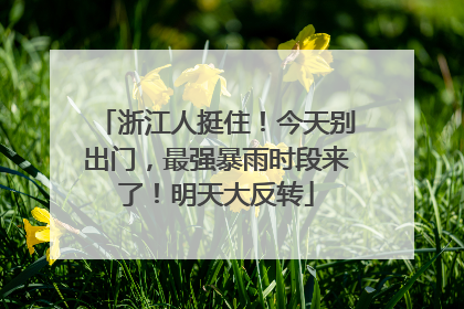浙江人挺住！今天别出门，最强暴雨时段来了！明天大反转