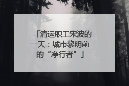 清运职工宋波的一天：城市黎明前的“净行者”