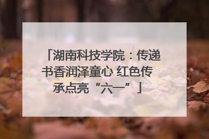 湖南科技学院：传递书香润泽童心 红色传承点亮“六一”