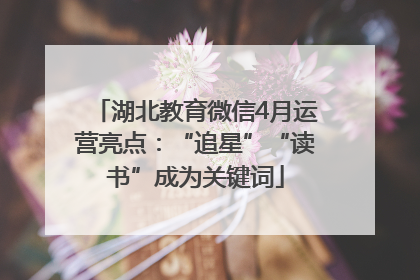 湖北教育微信4月运营亮点：“追星”“读书”成为关键词