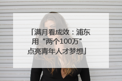 满月看成效：浦东用“两个100万”点亮青年人才梦想