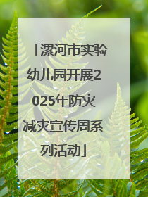 漯河市实验幼儿园开展2025年防灾减灾宣传周系列活动