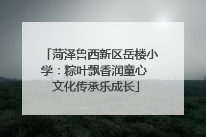 菏泽鲁西新区岳楼小学：粽叶飘香润童心 文化传承乐成长