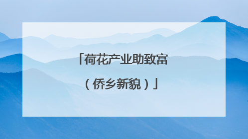 荷花产业助致富（侨乡新貌）