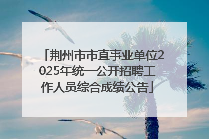 荆州市市直事业单位2025年统一公开招聘工作人员综合成绩公告