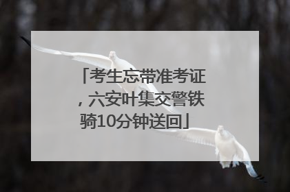 考生忘带准考证，六安叶集交警铁骑10分钟送回