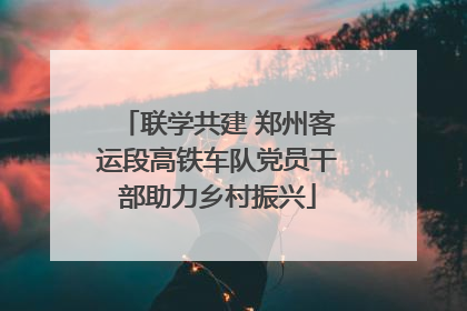 联学共建 郑州客运段高铁车队党员干部助力乡村振兴