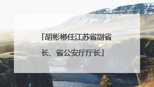 胡彬郴任江苏省副省长、省公安厅厅长