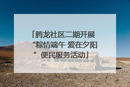 腾龙社区二期开展 “粽情端午 爱在夕阳”便民服务活动