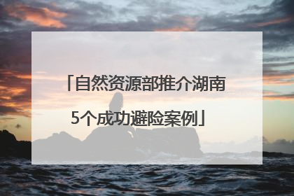 自然资源部推介湖南5个成功避险案例