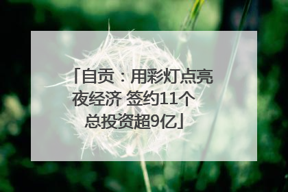 自贡：用彩灯点亮夜经济 签约11个总投资超9亿