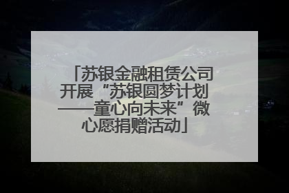 苏银金融租赁公司开展“苏银圆梦计划——童心向未来”微心愿捐赠活动