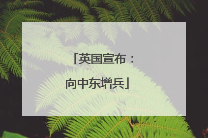 英国宣布：向中东增兵