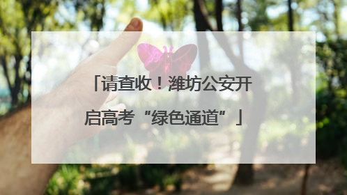 请查收！潍坊公安开启高考“绿色通道”