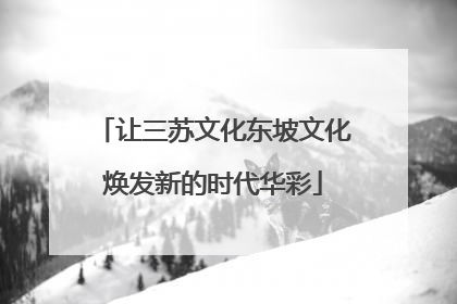 让三苏文化东坡文化焕发新的时代华彩
