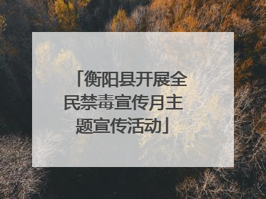 衡阳县开展全民禁毒宣传月主题宣传活动