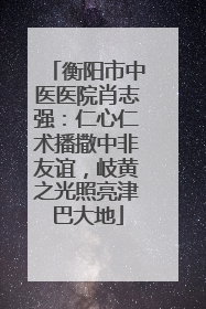 衡阳市中医医院肖志强：仁心仁术播撒中非友谊，岐黄之光照亮津巴大地