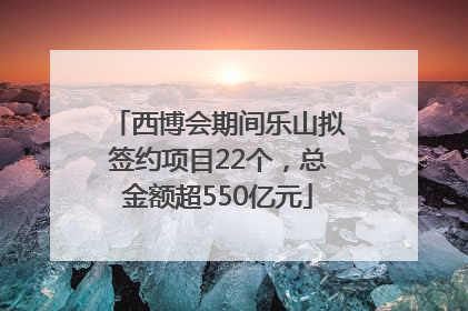 西博会期间乐山拟签约项目22个，总金额超550亿元