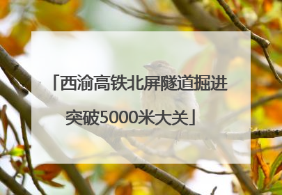 西渝高铁北屏隧道掘进突破5000米大关