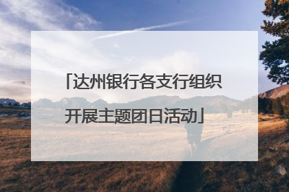 达州银行各支行组织开展主题团日活动