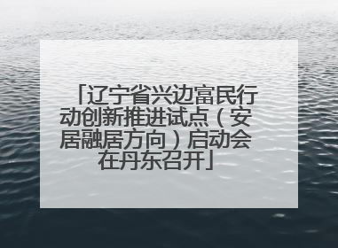 辽宁省兴边富民行动创新推进试点（安居融居方向）启动会在丹东召开