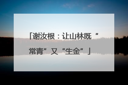 谢汝根：让山林既“常青”又“生金”