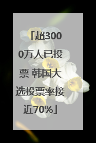 超3000万人已投票 韩国大选投票率接近70%