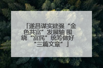 遂昌谋实建强“金色共富”发展轴 围绕“富民”统筹做好“三篇文章”