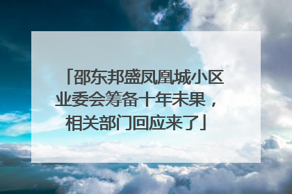 邵东邦盛凤凰城小区业委会筹备十年未果，相关部门回应来了