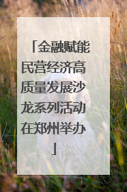 金融赋能民营经济高质量发展沙龙系列活动在郑州举办
